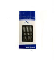 12 db nyitott lyukú acél varrótű szett, 3 méret, 36, 38, 42 mm x 4 db