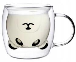 Altom Design Cana pereti dubli Panda, sticla termo, 260 ml
