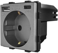 Luxion Modul Priza Simpla + USB-A + USB-C LUXION SmartElectro IntelligentHouse (LX-MP010UGY)