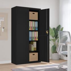 vidaXL Шкаф за папки черен 90x40x180 см стомана (339754)