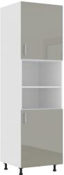 haaus Corp Turn Karo, 2 Usi, cu spatiu cuptor, Gri Lucios/Alb, MDF, 60 x 57 x 210 cm (924256)
