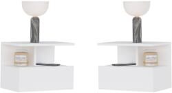 haaus Set 2 Noptiere suspendate Kabi, 1 Usa, Alb, 45 x 30 x 34 cm (927646)