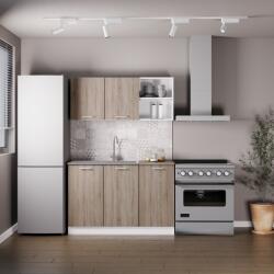 haaus Set Bucatarie Ara, Stejar Sonoma Inchis/Alb, L 120 cm (926700)
