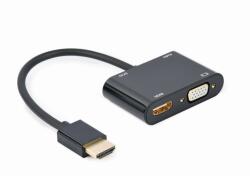 Gembird A-HDMIM-HDMIFVGAF HDMI - HDMI + VGA + audio adapter, fekete