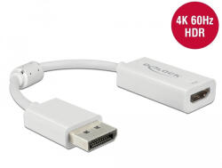 Delock Displayport 1.4 Adapter HDMI 4K 60 Hz-Hez HDR Funkcióval Passzív Fehér