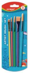 Keyroad ecsetkészlet, bliszteres csomagolásban, 5 db-os, forma- és színkeverék