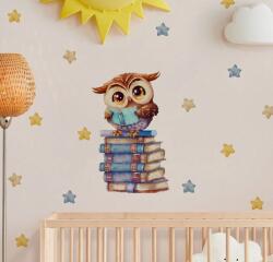 SURELIFE Falmatrica gyerekszobába, SURELIFE - Bagoly könyvekkel, csillagokkal