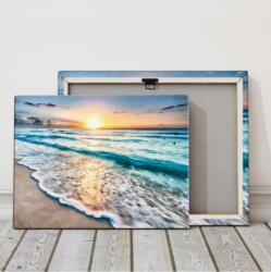 Aurora Painting Fali vászonkép kerettel, Aurora Painting - Tengerpart naplementében 40x30x1 cm