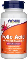 NOW Folic Acid 800 mcg Vitamina B-12 250 comprimate
