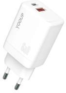 YOOUP NC55-D USB-A/USB-C Hálózati Gyorstöltő Adapter 30W (PM036074)