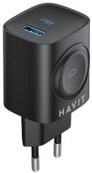 Havit Incarcator retea Havit UC132 EU, Putere 22 W, 1x USB-A, 1x USB-C, Wireless, Negru (UC132 EU)