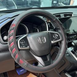 HD Bőr Kormányvédő 38cm Fekete Piros (5008BKR)