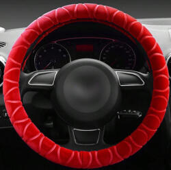  Piros plüss kormányvédő 38cm KV-HL2185R (KV-HL2185R)