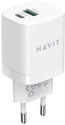 Havit Incarcator portabil Havit UC30 EU, cu doua porturi USB-A si USB-C, Alb (UC30 EU)