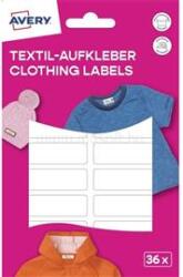 AVERY ETVET36 iskolai kézzel írható 45x13 mm 36 db fehér textil öntapadós címke (AVERY_ETVET36) (AVERY_ETVET36)