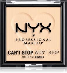 NYX Professional Makeup Can't Stop Won't Stop Mattifying Powder mattító púder árnyalat 01 Fair 6 g