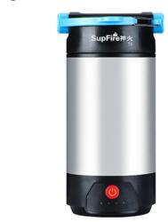 SUPERFIRE T9 LED zseblámpa, Kempingezéshez, 8W, 800 lm, 9200mAh akkumulátor, USB töltés, PowerBank funkció, Fekete/Ezüst