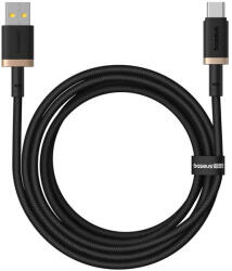 Baseus - Dura Series adatkábel (P10377802U01-02) - USB Type-C, gyors töltés, 60W, 480Mbps, nejlon, 2m - Arany / Fekete