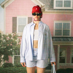 Kaotiko Női Kaotiko Stripes Dark People kék/fehér póló