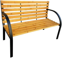 Akord Dalia Kerti Pad Fenyőfa/Fekete Fém Vázzal