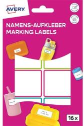 AVERY NAME16C iskolai 46x33 mm 16 db öntapadós színes vízálló fólia (NAME16C) - officedepot