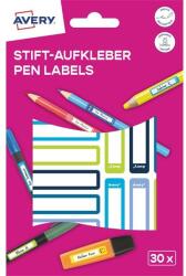 AVERY RESMI30G iskolai kézzel írható 50x10 mm 30 db kék/zöld tollcímke (RESMI30G) - officedepot