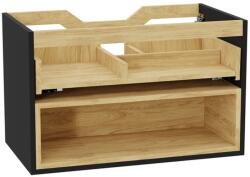 Excellent Tuto 2.0 corp dulap 80x46.5x50 cm sub chiuveta pe perete negru-stejar MLEX. 2171.800. BKBL (MLEX2171800BKBL)