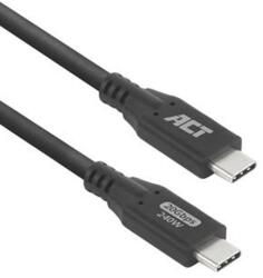 ACT Кабел ACT AC7420, от USB C(м) към USB C(м), 0.5m, 240W, черен (AC7420)