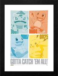 GB eye Posterul înrămat GB eye Games: Pokemon - Pikachu & Kanto Starters (GBYDCO649)