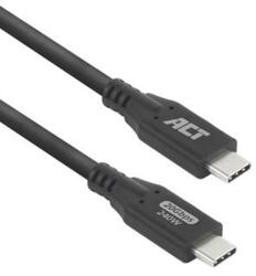 ACT Кабел ACT AC7421, от USB C(м) към USB C(м), 1m, 240W, черен (AC7421)