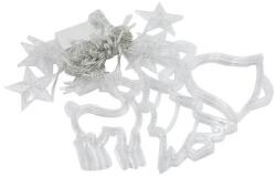 Sumker 138 LED-es Karácsonyi Fényfüggöny Harang, Szarvas, Csillag, Fenyőfa Motívummal 2, 5M Meleg Fehér