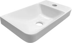 SAPHO ZORBA 40x22 cm jobbos öntöttmárvány mosdó, fehér ZB402 (ZB402)