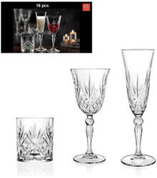 RCR MELODIA pohár set /3 x 6 db whiskys, pezsgős, boros/ (18 db) (120034) - pepita