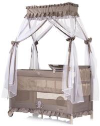 Chipolino Palace multifunkciós utazóágy baldachinnal - Bear beige - pepita - 43 990 Ft