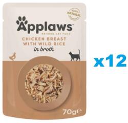 Applaws Cat Csirkemell vadrizzsel húslevesben 12x70 g