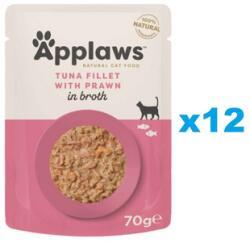 Applaws Cat Tonhalfilé garnélarákkal húslevesben 12x70 g