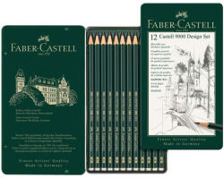 Faber-Castell Faber-Castell: 9000 Design grafitceruza szett fém dobozban 12db-os (119064) - jatekshop