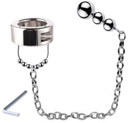  Fém herehúzó dugóval - 36 mm, érzéki CBT eszköz - szexshoponline