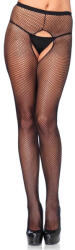  721404 Crotchless Fishnet Panty Hose O/s Blk