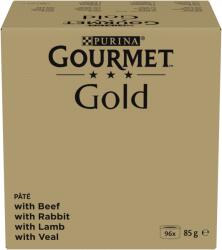 Gourmet Purina Gourmet Gold Mousse mix 96x85g (marha, nyúl, bárány, borjú) + Ingyenes Meglepetés Macskának