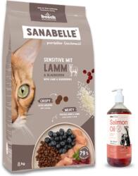  marka niezdefiniowana BOSCH Sanabelle Adult Sensitive Lamm 8kg + Lab-V Salmon Oil 100% Minden korú kutyáknak és macskáknak