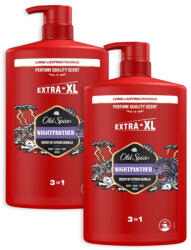 Old Spice Night Panther 3 az 1-ben Tusfürdő és Sampon (2x1000 ml)