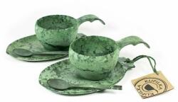 KUPILKA Slow down set Green 2 x csésze, aljjal, kanállal, zöld