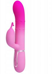 Pretty Love Vibrator Iepuras Shima, 7 Moduri Vibratii, Bile Stimulatoare, Silicon, USB, Roz, 22.6 cm Vibrator