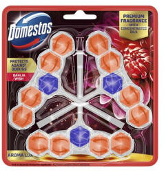 Domestos WC frissítő blokk, 3 db-os, DOMESTOS "Aroma Lux", dália és sárkánygyümölcs (64389414)