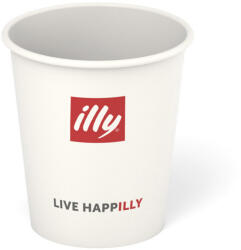 illy Pahar de hârtie Illy cu capac pentru cafea, alb, 355 ml