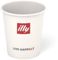 illy Pahar de hârtie Illy cu capac pentru cafea, alb, 89 ml