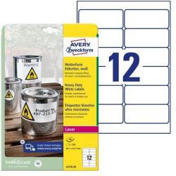 Avery zweckform Etikett, 99, 1x42, 3 mm, poliészter, időjárásálló, AVERY ZWECKFORM, fehér, 240 etikett/csomag (L4776-20) - nyomtassingyen