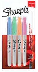 Sharpie Alkoholos marker készlet, 1 mm, kúpos, SHARPIE "Fine Point", 4 különböző pasztell szín (NSH2065402) - nyomtassingyen