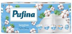 Pufina Toalettpapír, 3 rétegű, kistekercses, 8 tekercs, PUFINA "Sensitive Aquabond", illatmentes (PP20807) - nyomtassingyen